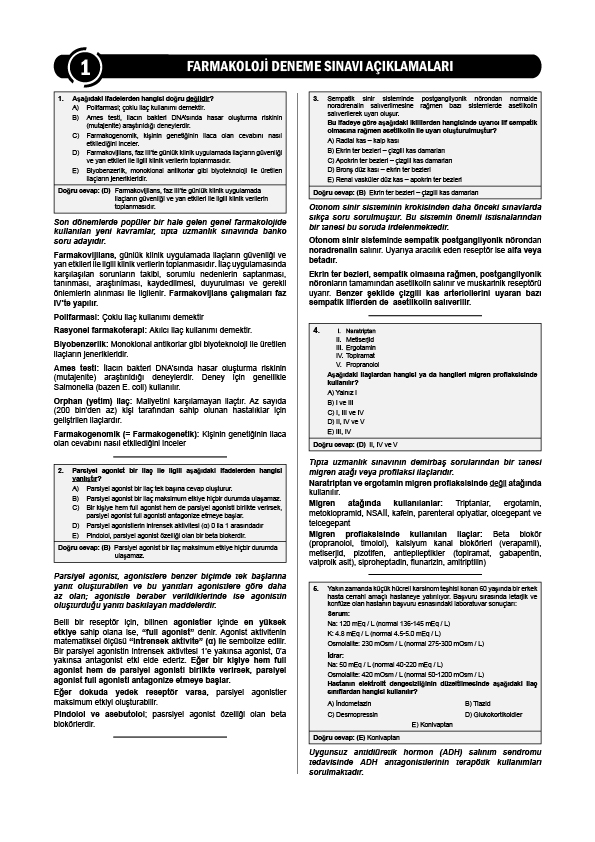 24 Açıklamalı Deneme Serisi 5.Baskı - Farmakoloji