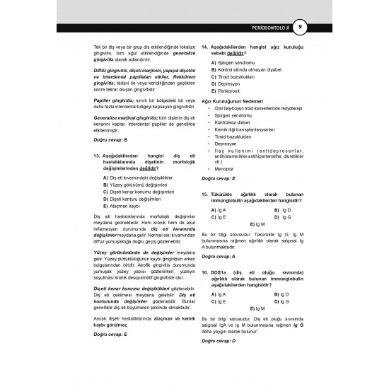 DUS Prodent Soruları ( 9.Baskı ) Peridontoloji